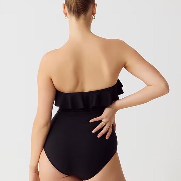 NWOT j crew Long-torso ruched sweetheart one-piece swimsuit with rufflesq - Picture 2 of 4